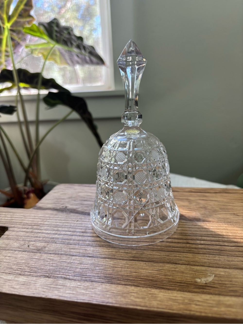 Vintage Cut Crystal Decorative Bell - Clear Glass